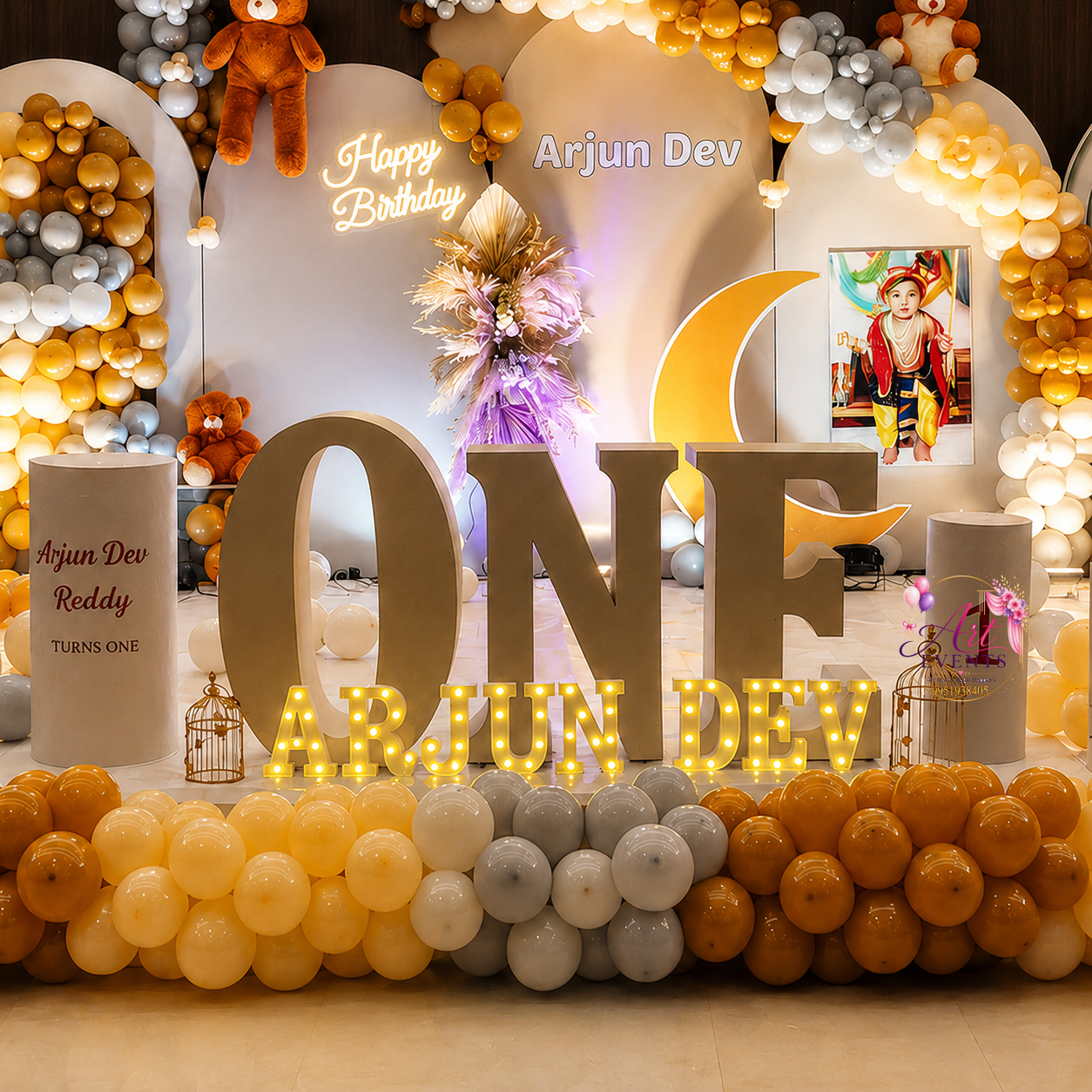 Teddy Bear ONEΒ Theme Decor TD#6 - Image 2
